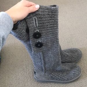 Ugg boot classic cardi gray knit boot